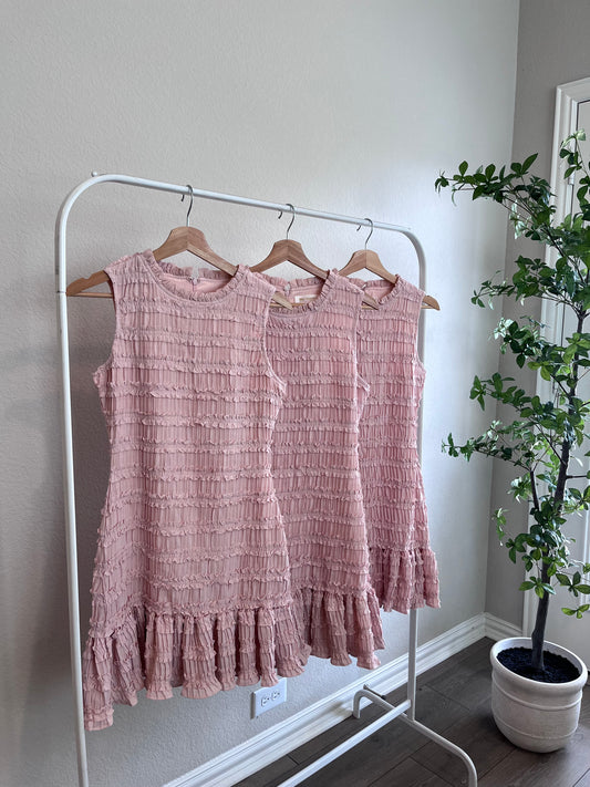 Pretty In Pink- Ruffle Tiered Dress