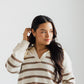 Rory Mocha Striped Sweater