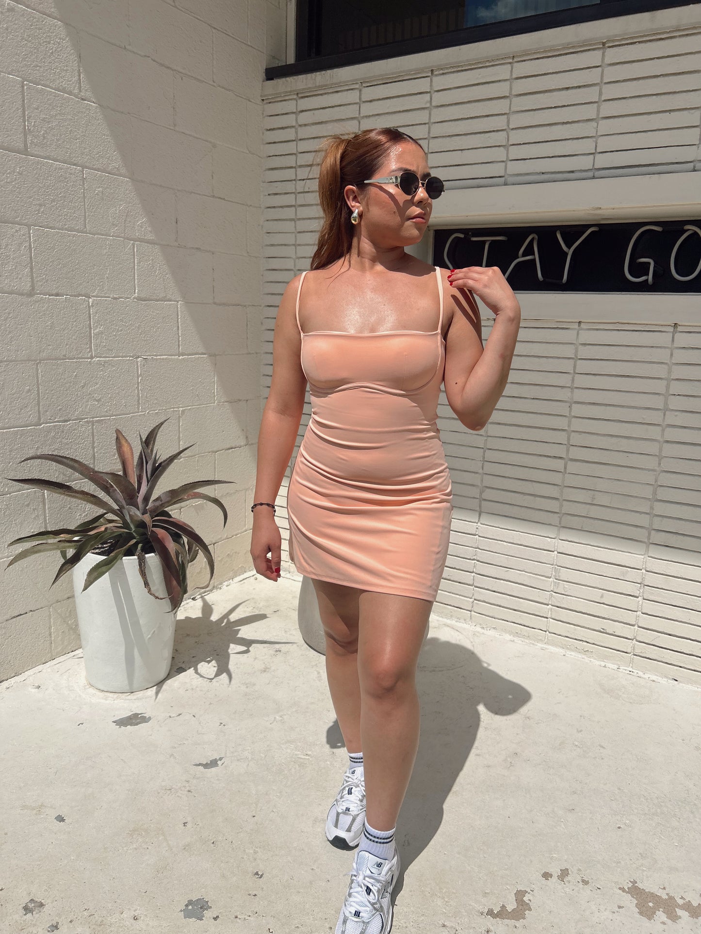 Summer Girl Era Dress - Soft Peach