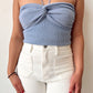 Capri - Summer Knit Halter Top (Sky Blue)