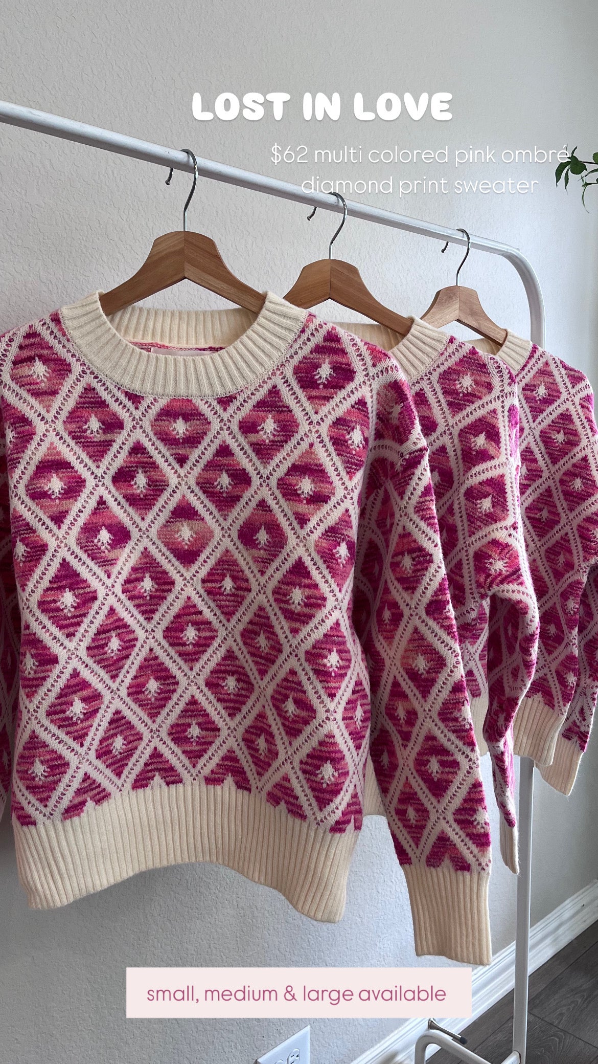 Lost In Love - Pink Ombré Sweater