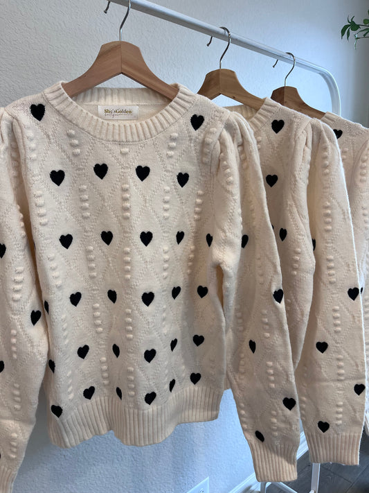 Classic Love - Embroidered Heart Sweater