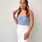 Capri - Summer Knit Halter Top (Sky Blue)